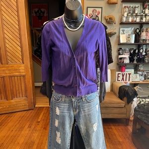Purple Mini Gap Cardigan Sweater Women's Size XS